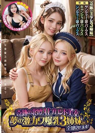 Miracle of Nordic AI Blonde Beauty: Dream of Super Cute Huge Boobs Three Sisters Will Show Everything!